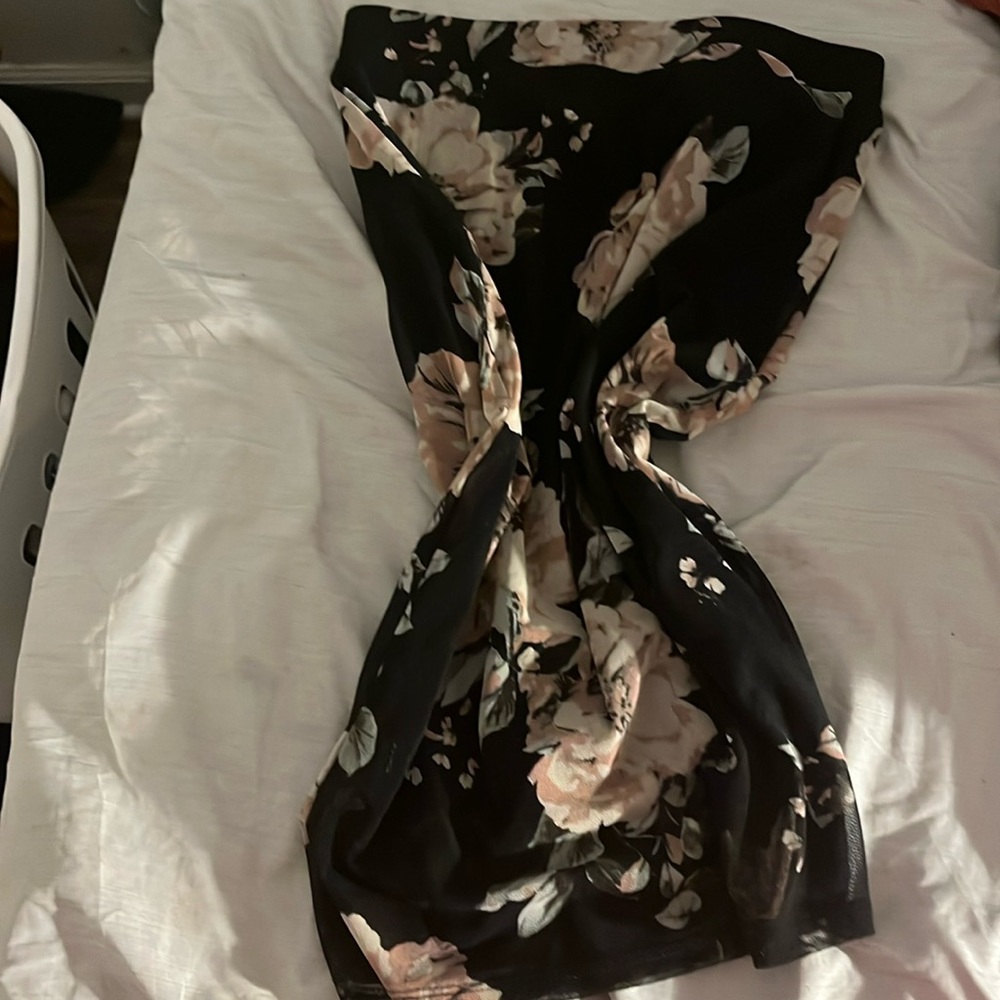 Black and pink floral skirt